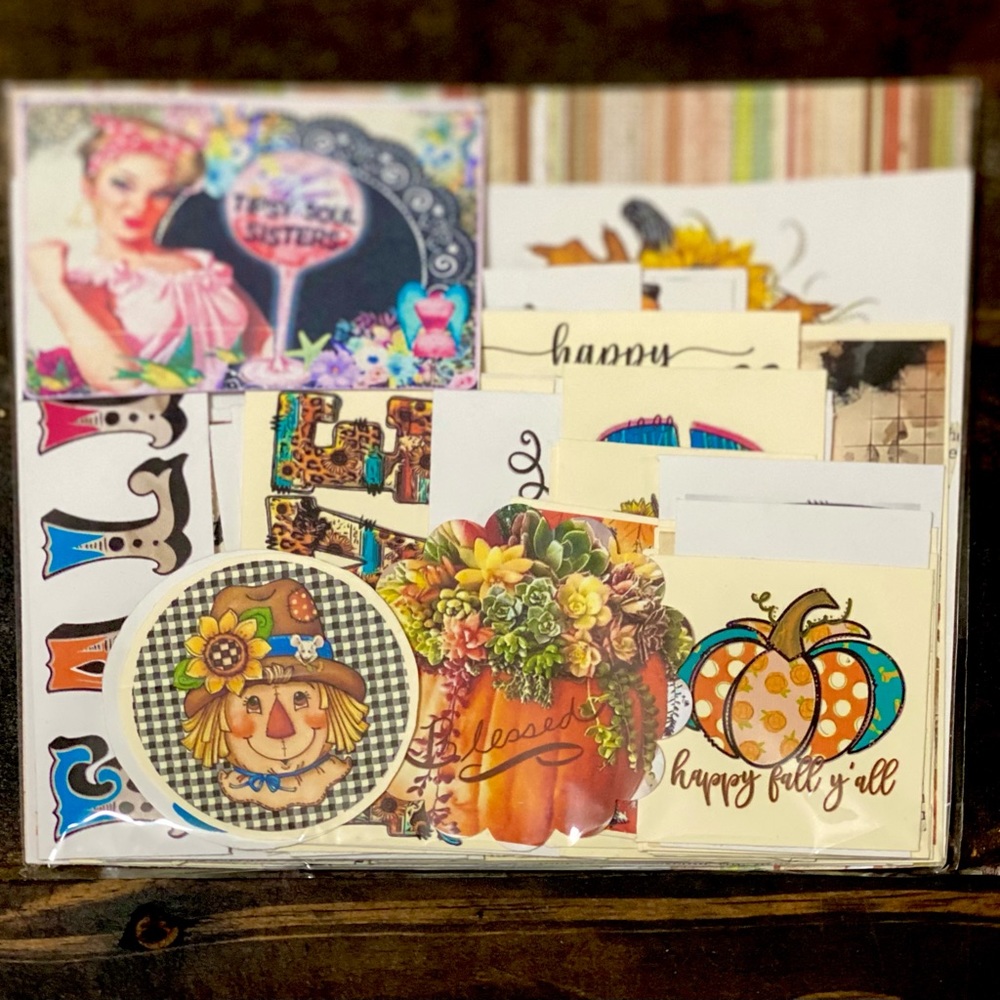 Fall Bag 1 - Collection Of 60 Junk Journal Inspiring & Sassy Saying or Images..